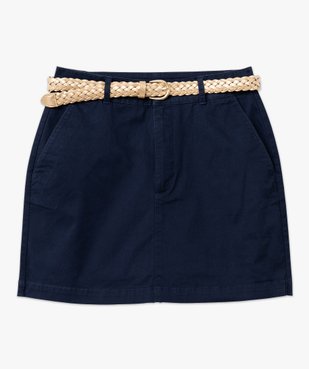 Jupe en twill de coton avec ceinture femme vue4 - GEMO 4G FEMME - GEMO