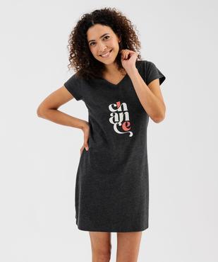 Chemise de nuit imprimée à manches courtes femme vue1 - GEMO 4G FEMME - GEMO