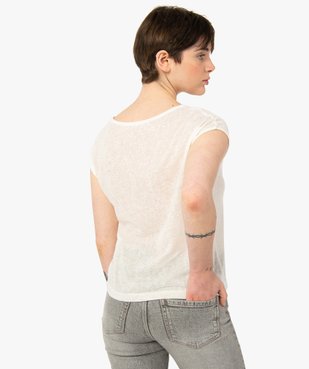 Tee-shirt femme sans manches en maille à motifs brillants vue3 - GEMO(FEMME PAP) - GEMO