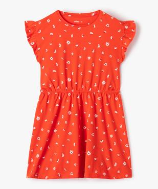 Robe fille fleurie en maille jersey à taille élastiquée vue1 - GEMO (ENFANT) - GEMO