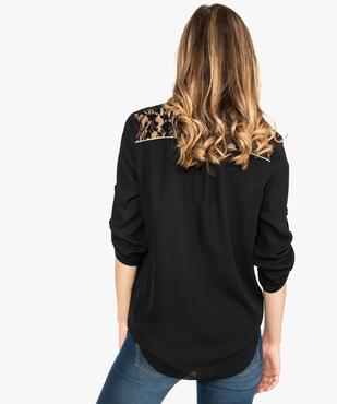 Blouse fluide décolleté zippé, manches 3/4 et dentelle vue3 - GEMO(FEMME PAP) - GEMO