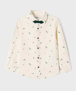 Chemise manches longues imprimée avec nœud papillon garçon vue1 - GEMO (ENFANT) - GEMO