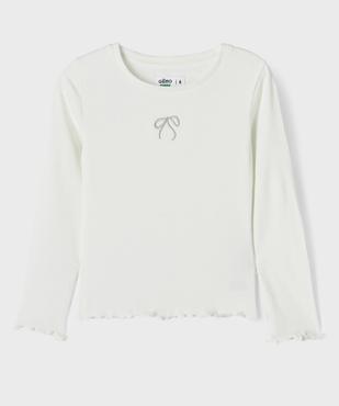 Tee-shirt manches longues finitions froncées fille vue1 - GEMO 4G FILLE - GEMO