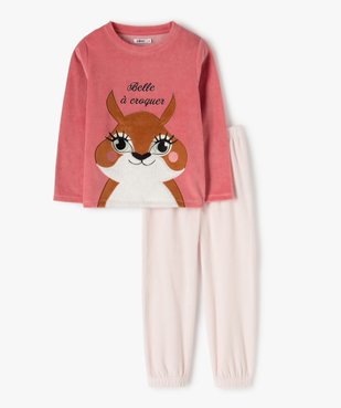 Pyjama fille velours motif écureuil vue1 - GEMO (ENFANT) - GEMO