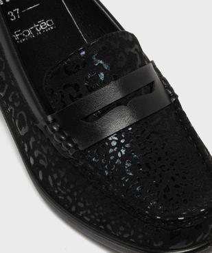 Mocassins confort en suédine à talon compensé femme - g'flex vue6 - G'FLEX - GEMO