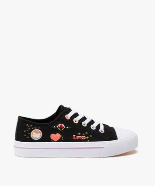 Baskets fille en toile avec graffitis et lacets élastiques vue1 - GEMO (ENFANT) - GEMO