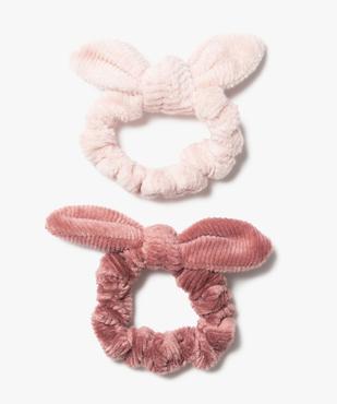 Chouchou fille en velours côtelé avec nœud (lot de 2) vue1 - GEMO - GEMO