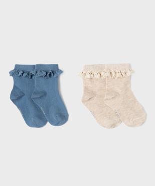 Chaussettes bébé fille à volants (lot de 2) vue1 - GEMO 4G BEBE - GEMO