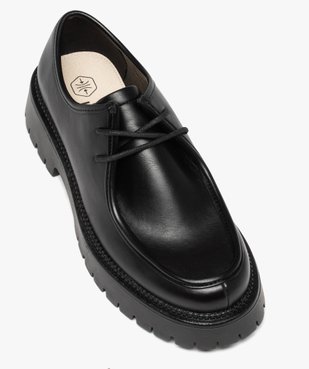 Derbies femme unis à semelle épaisse et crantée vue5 - GEMO (CASUAL) - GEMO