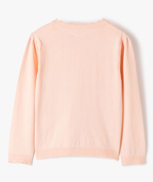 Gilet fille en maille fine à col fantaisie vue4 - GEMO (ENFANT) - GEMO