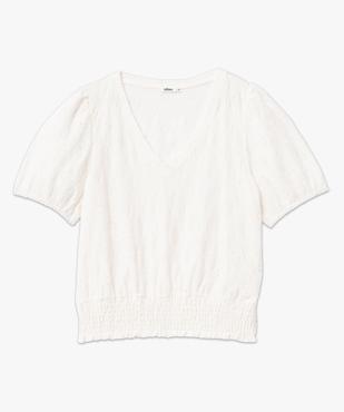 Tee-shirt à manches courtes en maille ajourée femme vue4 - GEMO(FEMME PAP) - GEMO