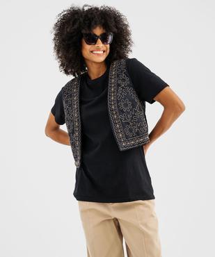 Veste sans manches porter ouvert à broderies femme vue1 - GEMO(FEMME PAP) - GEMO