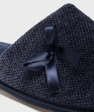 Chaussons mules en velours texturé avec petit noeud femme vue6 - GEMO(HOMWR FEM) - GEMO