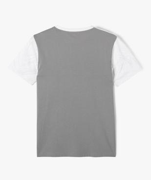 Tee-shirt manches courtes bicolore garçon vue3 - GEMO 4G GARCON - GEMO