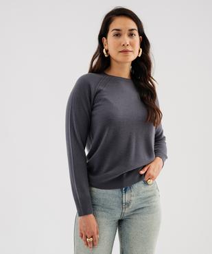 Pull col rond en maille fine femme vue2 - GEMO(FEMME PAP) - GEMO