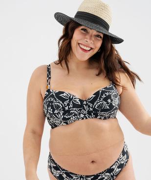 Haut de maillot de bain à motifs fleuris forme emboîtante femme grande taille vue1 - GEMO (PLAGE) - GEMO