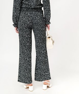 Pantalon large en maille texturée et extensible imprimé femme vue3 - GEMO(FEMME PAP) - GEMO