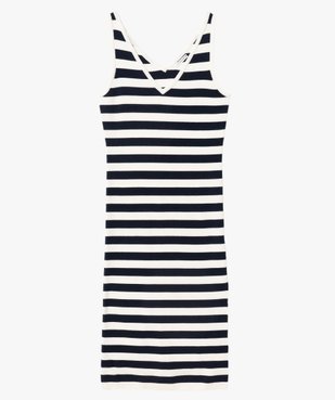Robe longue sans manches en maille rayée femme - LuluCastagnette vue5 - LULUCASTAGNETTE - GEMO