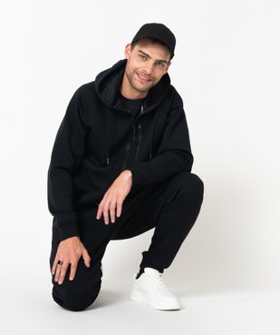Sweat zippé à capuche en maille extensible homme vue1 - GEMO (HOMME) - GEMO