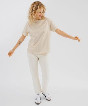 Tee-shirt manches courtes et col rond à paillettes femme vue4 - GEMO 4G FEMME - GEMO