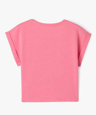 Tee-shirt à manches courtes avec inscription en relief fille  vue3 - GEMO 4G FILLE - GEMO