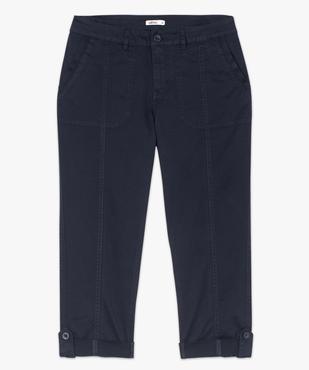 Pantacourt femme en coton twill à revers et patte boutonnée vue4 - GEMO(FEMME PAP) - GEMO