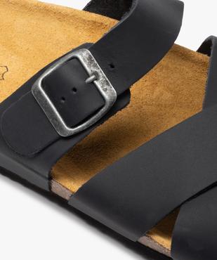 Mules homme à brides en cuir uni vue6 - GEMO 4G HOMME - GEMO