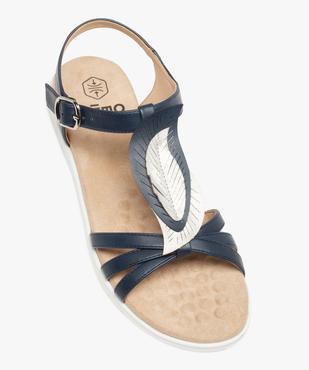 Sandales femme plates dessus feuille métallisée vue5 - GEMO (CASUAL) - GEMO