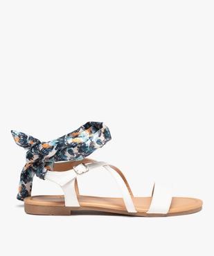 Sandales femme à talon plat et bride foulard vue1 - GEMO (CASUAL) - GEMO