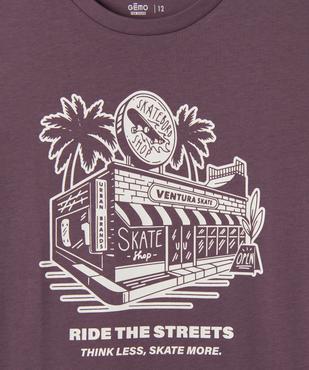 Tee-shirt manches courtes avec motif streetwear garçon vue2 - GEMO 4G GARCON - GEMO