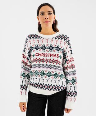 Pull Noël col rond femme vue2 - GEMO(FEMME PAP) - GEMO