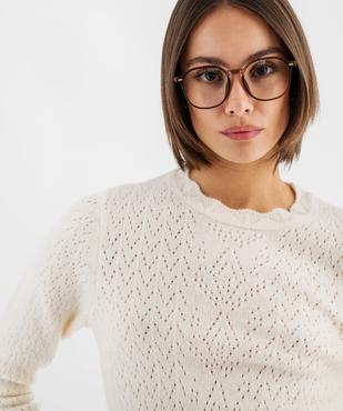 Pull col rond ajouré femme vue4 - GEMO(FEMME PAP) - GEMO