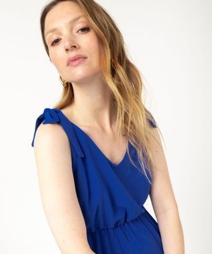 Robe à bretelles nouées avec bas plissé femme vue5 - GEMO(FEMME PAP) - GEMO