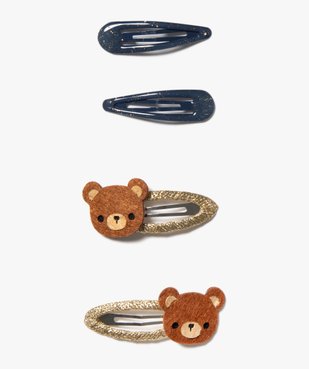 Pinces à cheveux clic-clac brillantes à motif ours (lot de 4) vue1 - GEMO (ACCESS) - GEMO