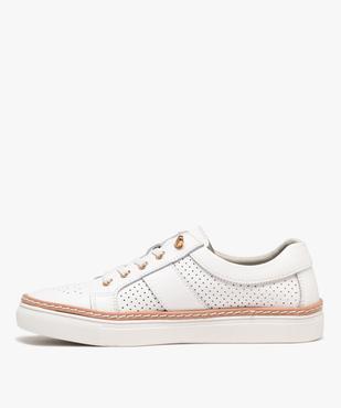 Baskets basses dessus cuir à lacets élastiques femme - Alma Planète vue3 - ALMA PLANETE - GEMO