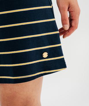 Robe courte sans manches à rayures femme - LuluCastagnette vue5 - LULU CASTAGNETTE G4G D - GEMO