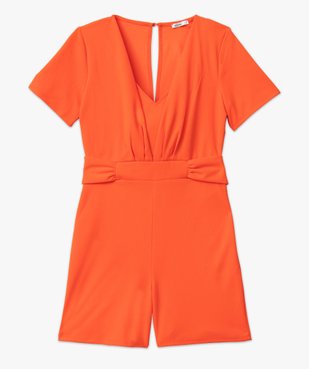 Combishort à manches courtes et col V drapé femme vue4 - GEMO(FEMME PAP) - GEMO