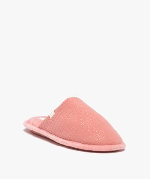 Chaussons femme mules avec dessus en gaze pailletée – Dim vue2 - DIM - GEMO