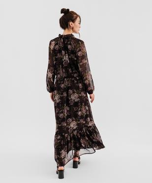 Robe manches longues en voile fleuri look bohème femme vue3 - GEMO 4G FEMME - GEMO