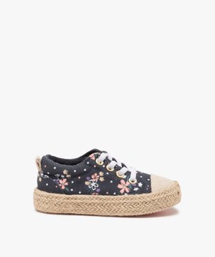 Tennis bébé fille en toile et semelle en cordelette vue1 - GEMO 4G BEBE - GEMO