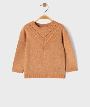 Pull à plastron fantaisie et maille scintillante bébé fille - LuluCastagnette vue1 - LULUCASTAGNETTE - GEMO