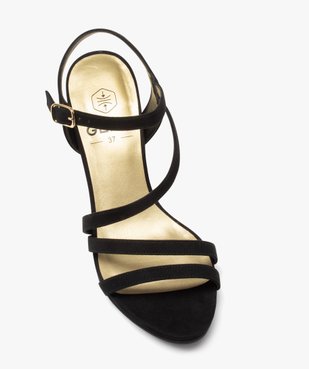Sandales femme à talon haut en suédine avec brides vue5 - GEMO(URBAIN) - GEMO