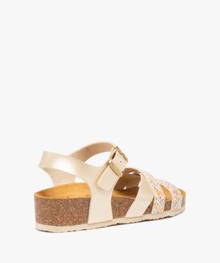 Sandales femme à semelle liège et brides fantaisie vue4 - GEMO (CASUAL) - GEMO