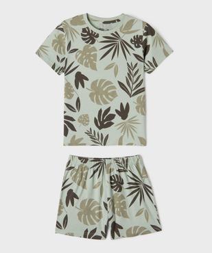 Pyjashort en jersey de coton imprimé garçon vue1 - GEMO 4G GARCON - GEMO