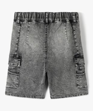 Bermuda en jean garçon à poches cargo et taille élastiquée vue3 - GEMO (ENFANT) - GEMO