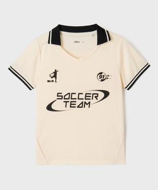 Tee-shirt manches courtes en maille style maillot de foot garçon vue1 - GEMO (ENFANT) - GEMO