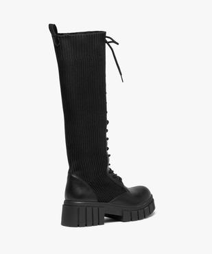 Bottes femme à semelle crantée et tige en maille vue4 - GEMO (CASUAL) - GEMO