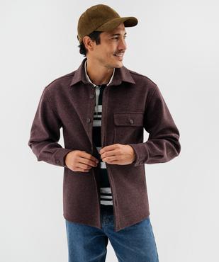 Surchemise en flanelle épaisse et extensible à coupe droite homme vue3 - GEMO (HOMME) - GEMO