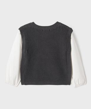 Pull 2 en 1 avec manches chemise fille vue6 - GEMO (ENFANT) - GEMO