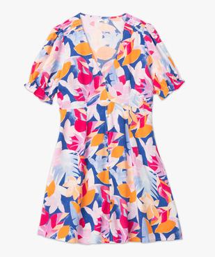 Robe femme fleurie à manches courtes et boutons fantaisie vue4 - GEMO(FEMME PAP) - GEMO
